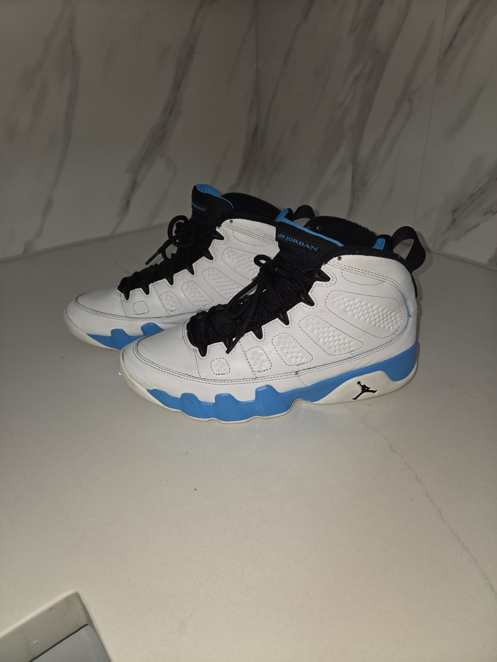 Jordan Kids White & Light Blue High-Top Sneakers